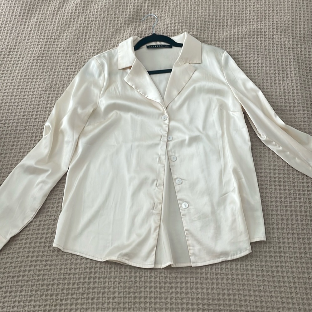HELLO MOLLY Ivory Silk Shirt